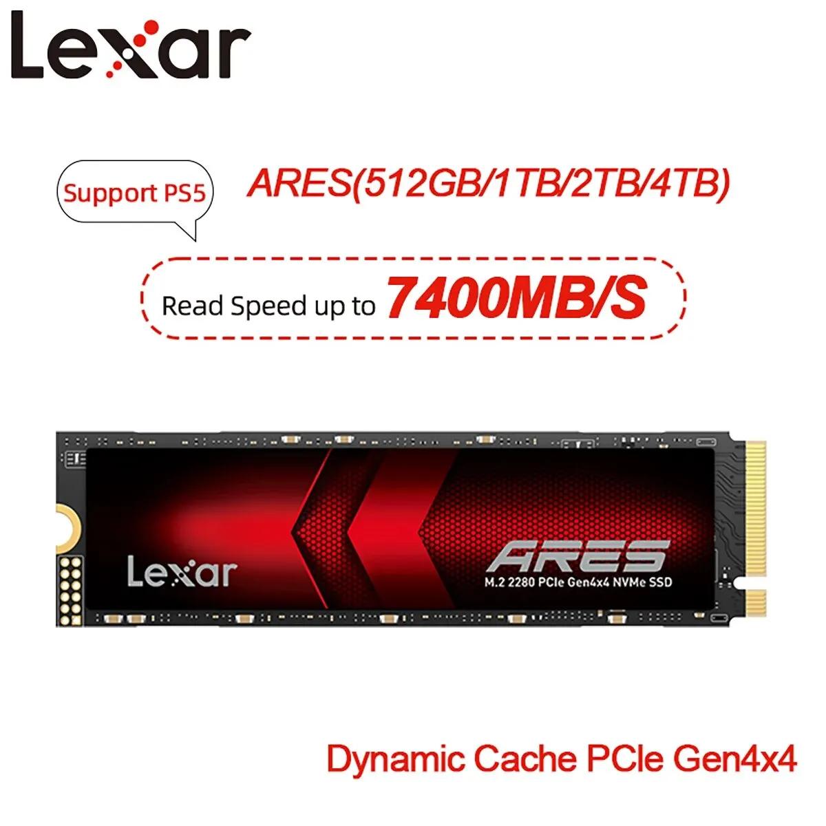 Lexar M.2 2280 SSD ARES M2 NVMe PCIe 4.0 X4 512GB, 1TB, 2TB, 4TB ̺, PS5 ũž  ָ Ʈ ũ
